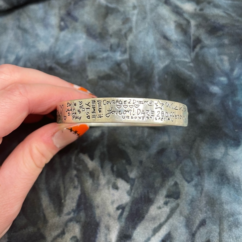 Sterling Silver Adjustable Engraved Affirmations … - image 1